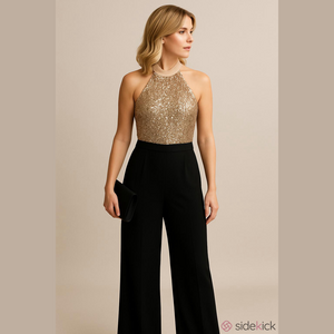 Ramy Brook Sequin Halter Jumpsuit | EUC | Sz 6
